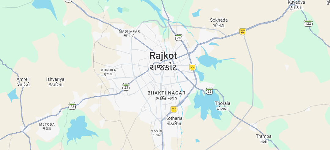 Map showing Rajkot